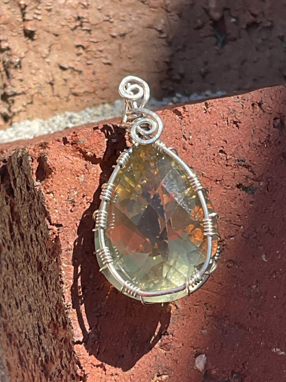 Yellow Topaz .925 Silver Pendant